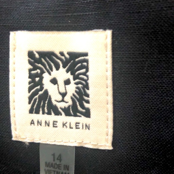 Anne Klein Skirt Black Aline Button Front With Tie Belt at Waist 14 NWT - Picture 6 of 6